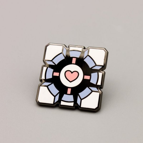 Portal: Weighted Companion Cube hard enamel pin